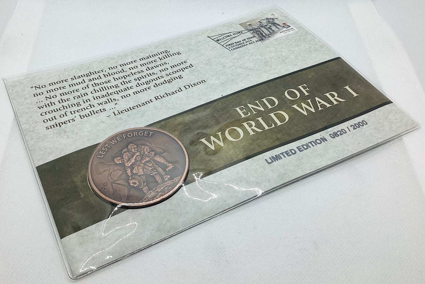 2018 PNC END OF WORLD WAR I MEDALLION LIMITED EDITION 0820/3500