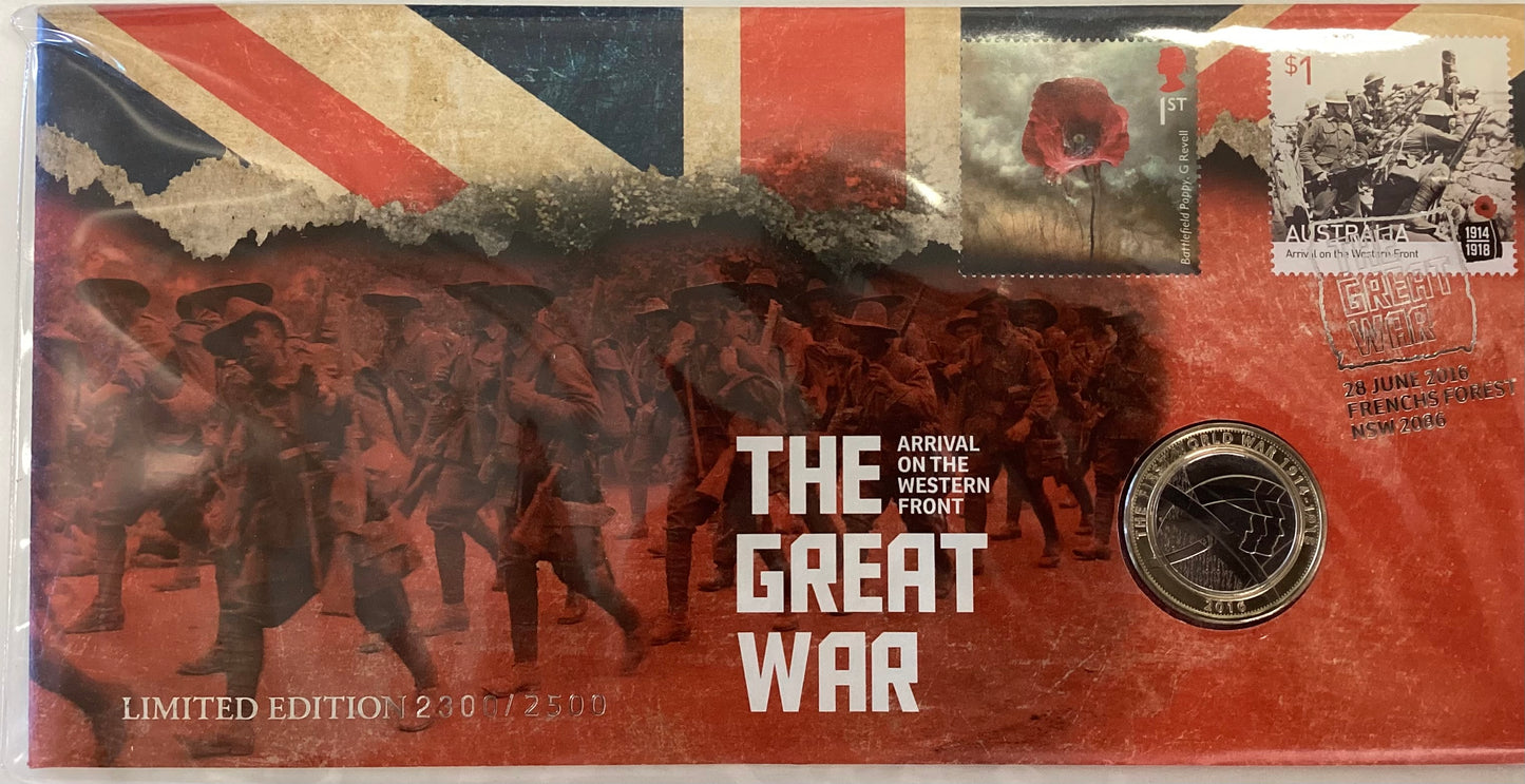 2016 THE GREAT WAR WWI Arrival on the Front PNC £2 Coin LE 2500