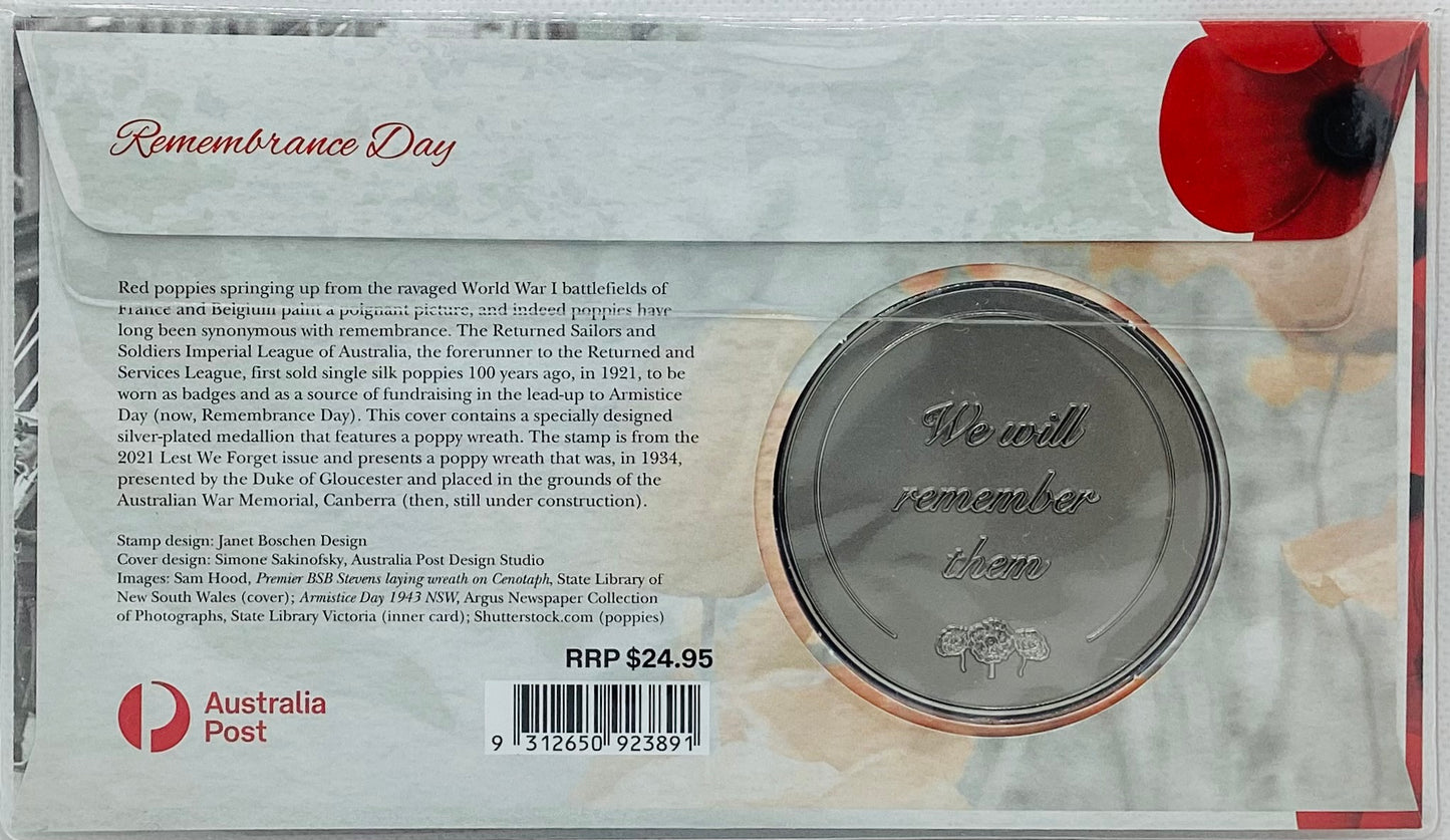 2021 PNC Remembrance Day Coloured Medallion Limited Edition #238/ 2000