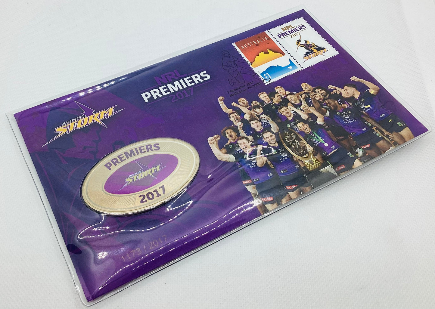 2018 NRL Premiers Melbourne Storm Collectors Medallion PNC Cover
