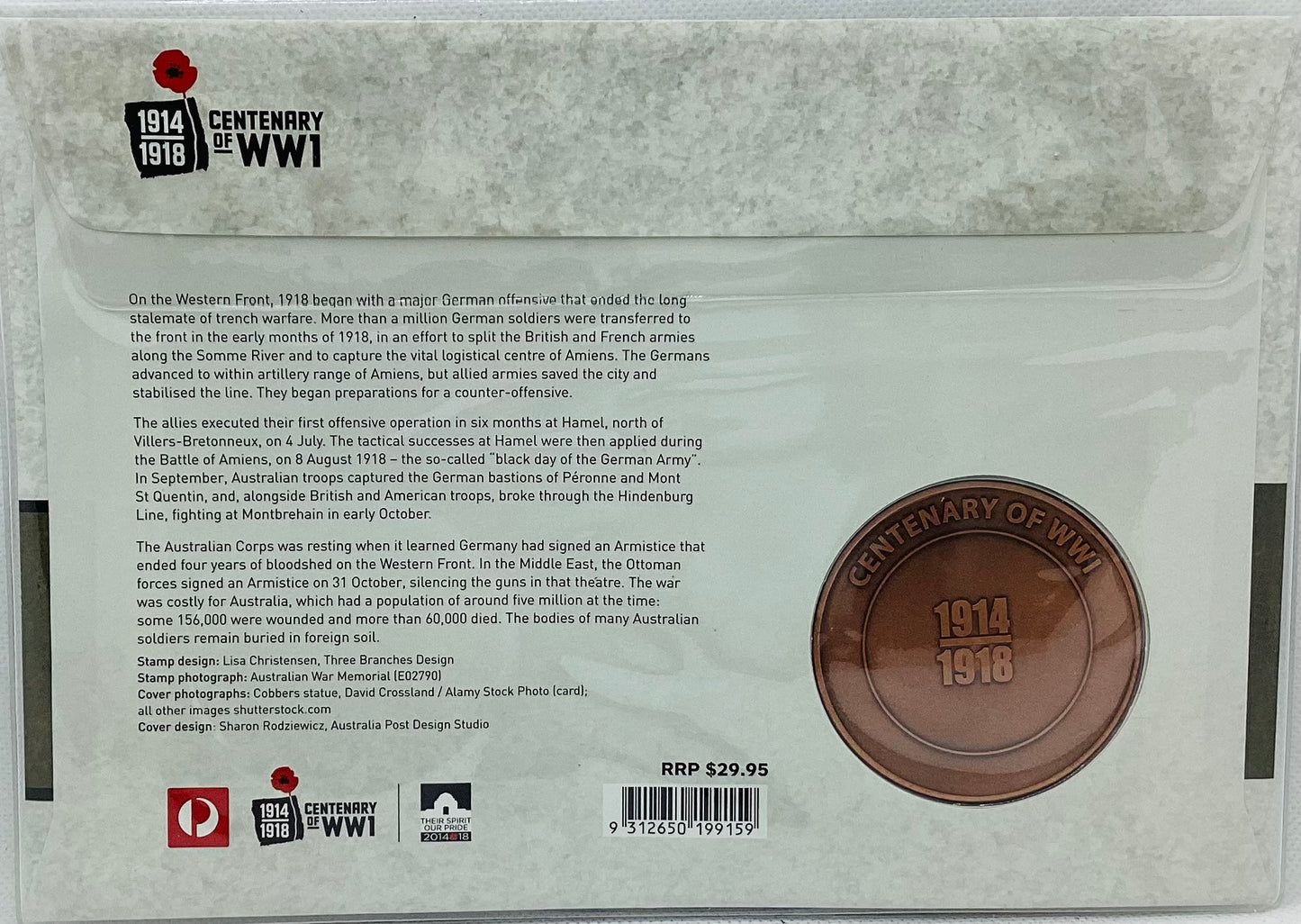 2018 PNC END OF WORLD WAR I MEDALLION LIMITED EDITION 0820/3500