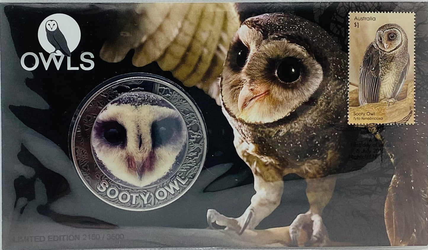 2016 PNC MEDALLION OWLS GUARDIANS OF THE NIGHT Sooty Owl mint/ 3500