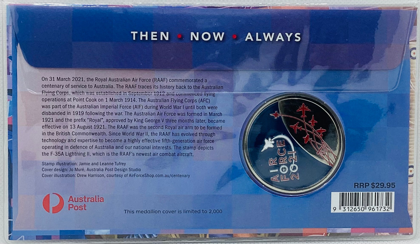 2021 Air Force Centenary Then.Now.Always - PNC limited to 2,000
