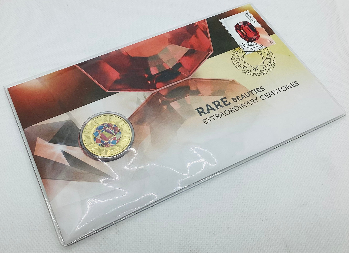 2017 Rare Beauties Extraordinary Gemstones Coloured $1 Tuvalu PNC